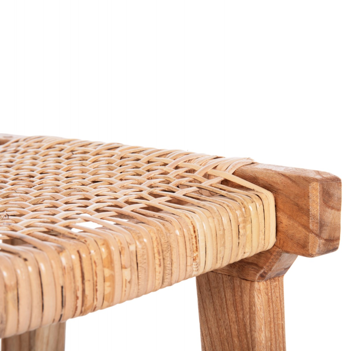 ΣΚΑΜΠΟ ΜΕΣΑΙΟΥ ΥΨΟΥΣ ΑΠΟ MINDI ΞΥΛΟ ΚΑΙ ΚΑΘΙΣΜΑ RATTAN 40X35X66Υεκ.HM9382.11