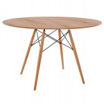 ΤΡΑΠΕΖΙ MINIMAL ΣΤΡΟΓΓΥΛΟ HM8454.04 MDF ΣΕ ΦΥΣΙΚΟ-ΠΟΔΙΑ ΟΞΙΑΣ ΣΕ ΦΥΣΙΚΟ Φ120Χ75Υεκ.