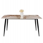 ΤΡΑΠΕΖΙ ΤΡΑΠΕΖΑΡΙΑΣ SINTERED STONE TOM HM8588.03 BROWN-WHITE MARBLE 160x90x76Y εκ.