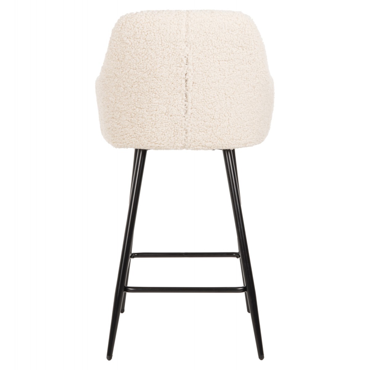 ΣΚΑΜΠΟ ΜΕΣΑΙΟΥ ΥΨΟΥΣ STRIKE HM8592.02 ΥΦΑΣΜΑ TEDDY ΛΕΥΚΟ-ΜΑΥΡΑ ΠΟΔΙΑ 50x50x94,5Υεκ.