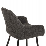 ΣΚΑΜΠΟ ΜΕΣΑΙΟΥ ΥΨΟΥΣ STRIKE HM8592.01 ΥΦΑΣΜΑ TEDDY ΓΚΡΙ-ΜΑΥΡΑ ΜΕΤΑΛΛΙΚΑ ΠΟΔΙΑ 50x50x94,5Υεκ.