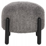 ΣΚΑΜΠΟ EWAN ΣΤΡΟΓΓΥΛΟ HM9596.01 ΓΚΡΙ ΜΠΟΥΚΛΕ ΥΦΑΣΜΑ-ΜΑΥΡΑ ΜΕΤΑΛΛΙΚΑ ΠΟΔΙΑ Φ45x36Υεκ.