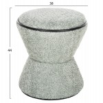 ΣΚΑΜΠΟ ΣΤΡΟΓΓΥΛΟ LINNER HM9604.05 ΜΠΟΥΚΛΕ ΥΦΑΣΜΑ ΦΥΣΤΙΚΙ-ΜΑΥΡΗ ΛΕΠΤΟΜΕΡΕΙΑ Φ38x44 εκ.