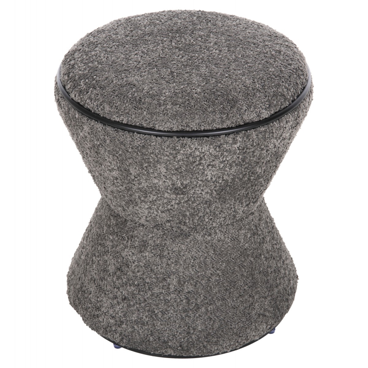 ΣΚΑΜΠΟ ΣΤΡΟΓΓΥΛΟ LINNER HM9604.01 ΜΠΟΥΚΛΕ ΥΦΑΣΜΑ ΓΚΡΙ-ΜΑΥΡΗ ΛΕΠΤΟΜΕΡΕΙΑ Φ38x44Υεκ.