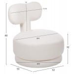 ΣΚΑΜΠΟ ΜΕ ΠΛΑΤΗ ΠΕΡΙΣΤΡΕΦΟΜΕΝΟ KRIVIO HM9775.05 ΛΕΥΚΟ TEDDY ΥΦΑΣΜΑ 52x53x60Yεκ.