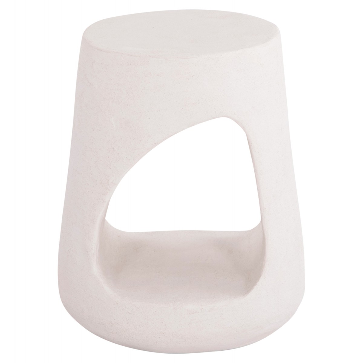 ΣΚΑΜΠΟ ΣΤΡΟΓΓΥΛΟ ΣΕΙΡΑ SANTORINI HM18056 ΠΟΛΥΡΗΤΙΝΗ ΣΕ ΥΠΟΛΕΥΚΟ ΧΡΩΜΑ Φ38x47Yεκ.