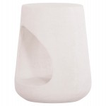 ΣΚΑΜΠΟ ΣΤΡΟΓΓΥΛΟ ΣΕΙΡΑ SANTORINI HM18056 ΠΟΛΥΡΗΤΙΝΗ ΣΕ ΥΠΟΛΕΥΚΟ ΧΡΩΜΑ Φ38x47Yεκ.