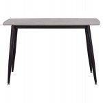 ΤΡΑΠΕΖΙ RAVEN HM9854.13 ΚΕΡΑΜΙΚΟ TOP ΓΚΡΙ ΜΑΡΜΑΡΟ-ΜΑΥΡΟ ΜΕΤΑΛΛΟ 120x70x73Υεκ.