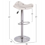 ΣΚΑΜΠO ΜΠΑΡ ΠΕΡΙΣΤΡΕΦΟΜΕΝΟ GANNA HM201.22 ΜΕ ΑΜΟΡΤΙΣΕΡ-ΛΕΥΚΟ PU 44x42x87Υεκ.