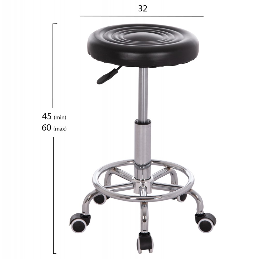 ΣΚΑΜΠΟ ΠΕΡΙΣΤΡΕΦΟΜΕΝΟ ΣΧΕΔΙΑΣΤΗΡΙΟΥ IRIS HM212.21 ΜΑΥΡΟ PU HOMEMARKT Φ32x45-60Υεκ.