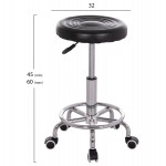 ΣΚΑΜΠΟ ΠΕΡΙΣΤΡΕΦΟΜΕΝΟ ΣΧΕΔΙΑΣΤΗΡΙΟΥ IRIS HM212.21 ΜΑΥΡΟ PU HOMEMARKT Φ32x45-60Υεκ.