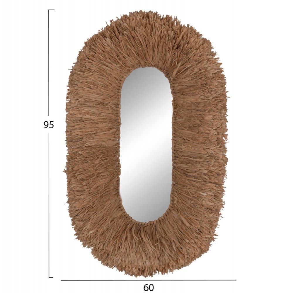 ΚΑΘΡΕΠΤΗΣ ΤΟΙΧΟΥ ΟΒΑΛ HM4711 ΠΛΑΙΣΙΟ ΙΝΕΣ ΣΙΖΑΛ ΣΕ ΧΡΩΜΑ ΦΥΣΙΚΟ 95x60x15(πάχος)εκ.