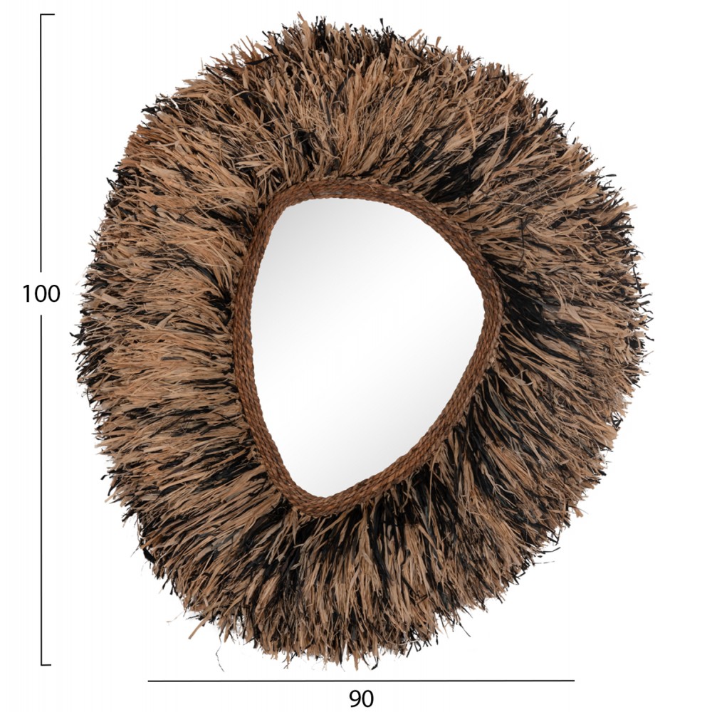 ΔΙΑΚΟΣΜΗΤΙΚΟΣ ΚΑΘΡΕΠΤΗΣ ΤΟΙΧΟΥ GRESSO HM4712 ΙΝΕΣ ΜΠΑΝΑΝΑΣ ΦΥΣΙΚΟ-ΜΑΥΡΟ 90x100Υεκ