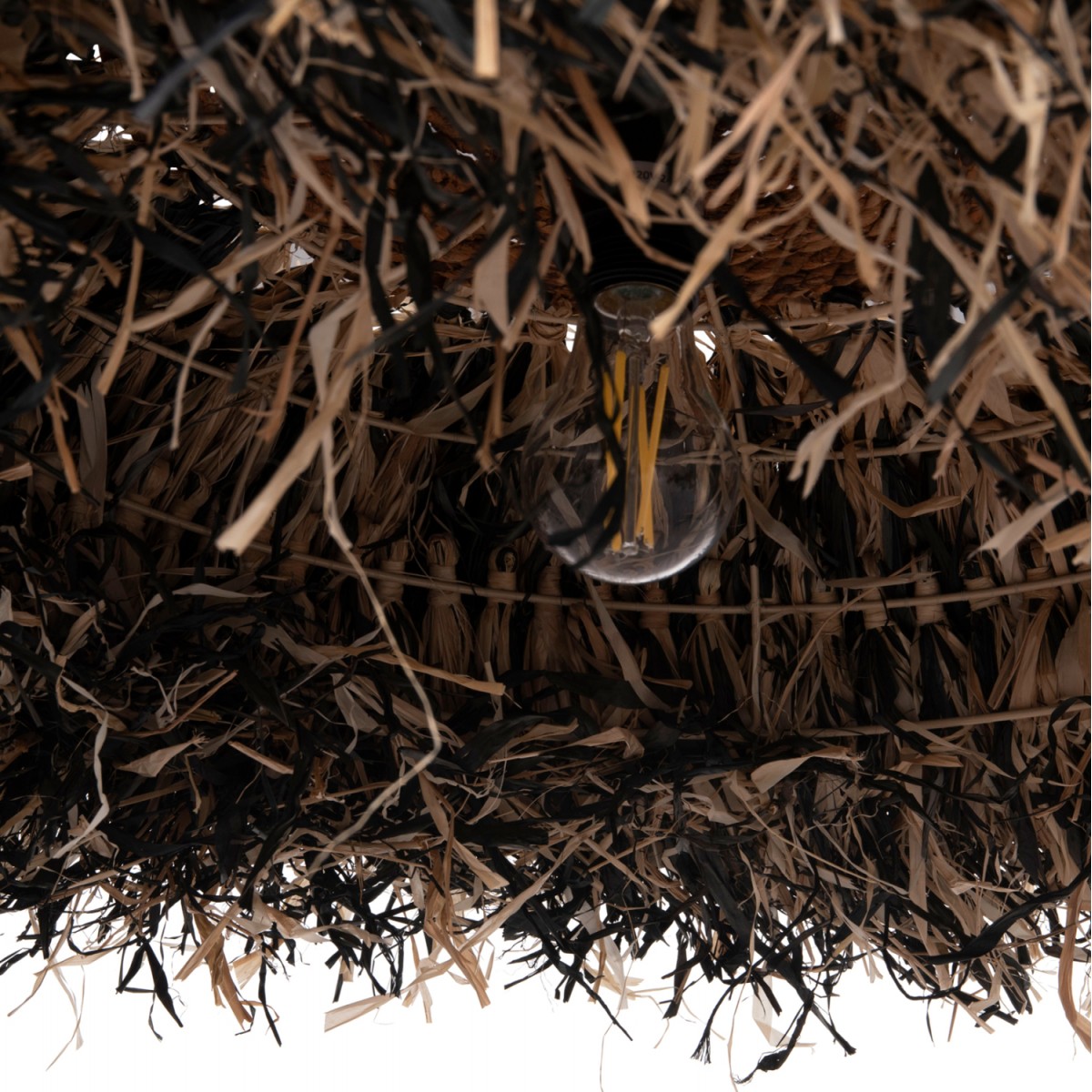 ΦΩΤΙΣΤΙΚΟ ΟΡΟΦΗΣ ORDEM HM4715 ΚΑΠΕΛΟ ΙΝΕΣ SISAL & ΜΠΑΝΑΝΑΣ-ΜΑΥΡΟ & ΦΥΣΙΚΟ Φ75εκ