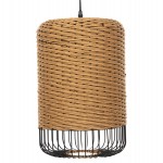 ΦΩΤΙΣΤΙΚΟ ΟΡΟΦΗΣ ΚΡΕΜΑΣΤΟ HM4340 PAPER ROPE ΜΠΕΖ-ΜΑΥΡΟ ΜΕΤΑΛΛΟ-Φ26x40-120Υεκ.