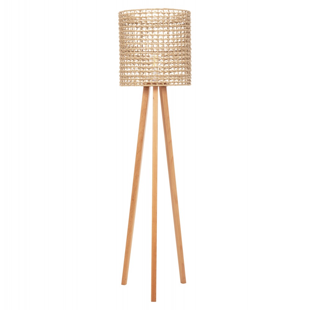 ΕΠΙΔΑΠΕΔΙΟ ΦΩΤΙΣΤΙΚΟ HM4351 RUBBERWOOD-RATTAN-PAPER ROPE ΣΕ ΦΥΣΙΚΟ Φ36x149,5Υεκ.