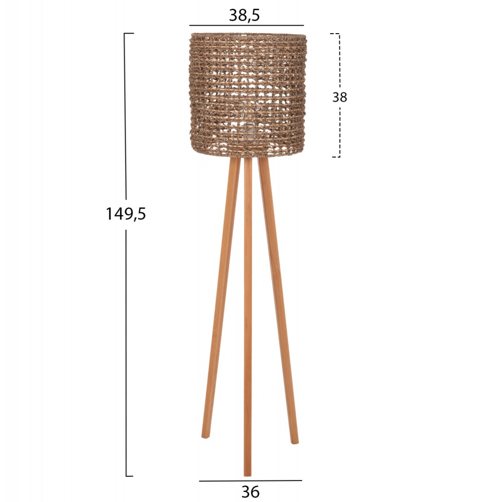ΕΠΙΔΑΠΕΔΙΟ ΦΩΤΙΣΤΙΚΟ HM4352 RUBBERWOOD-RATTAN-SEAGRASS ΣΕ ΦΥΣΙΚΟ Φ36x149,5Υεκ.