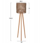 ΕΠΙΔΑΠΕΔΙΟ ΦΩΤΙΣΤΙΚΟ HM4352 RUBBERWOOD-RATTAN-SEAGRASS ΣΕ ΦΥΣΙΚΟ Φ36x149,5Υεκ.