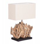 ΕΠΙΤΡΑΠΕΖΙΟ ΟΡΘΟΓΩΝΙΟ ΦΩΤΙΣΤΙΚΟ TWIGGY HM4424 DRIFTWOOD & ΛΕΥΚΟ ΚΑΠΕΛΟ 35.5x15x47Υεκ.