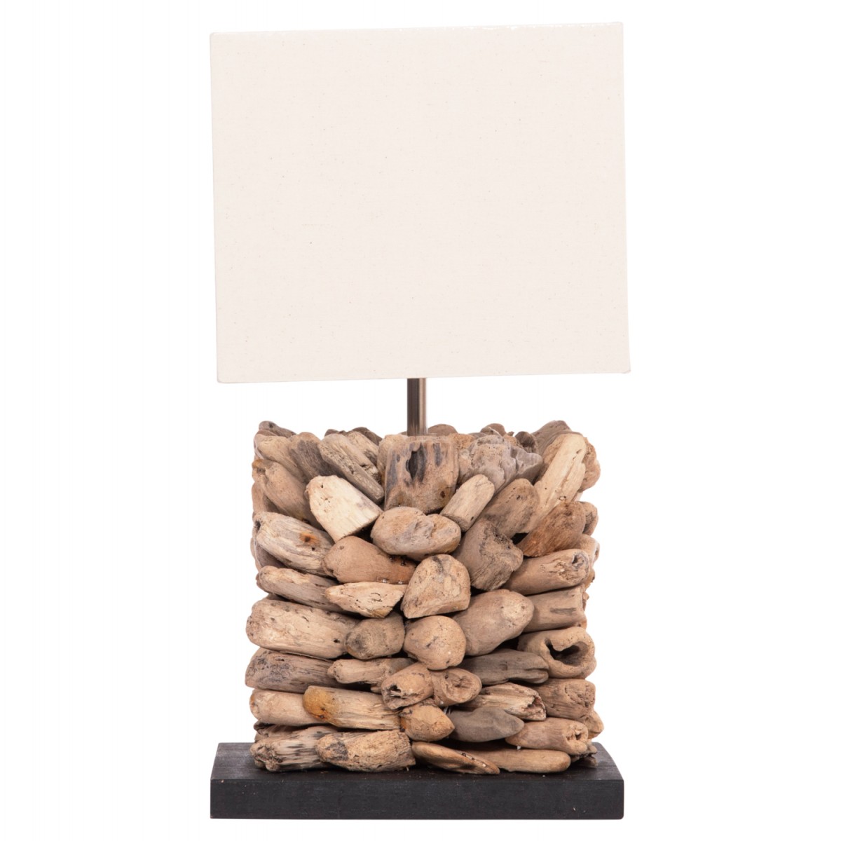 ΕΠΙΤΡΑΠΕΖΙΟ ΦΩΤΙΣΤΙΚΟ ΣΧΗΜΑ ΚΥΒΟΥ TWIGGY HM4425 DRIFTWOOD & ΛΕΥΚΟ ΚΑΠΕΛΟ 24x24x46Υεκ