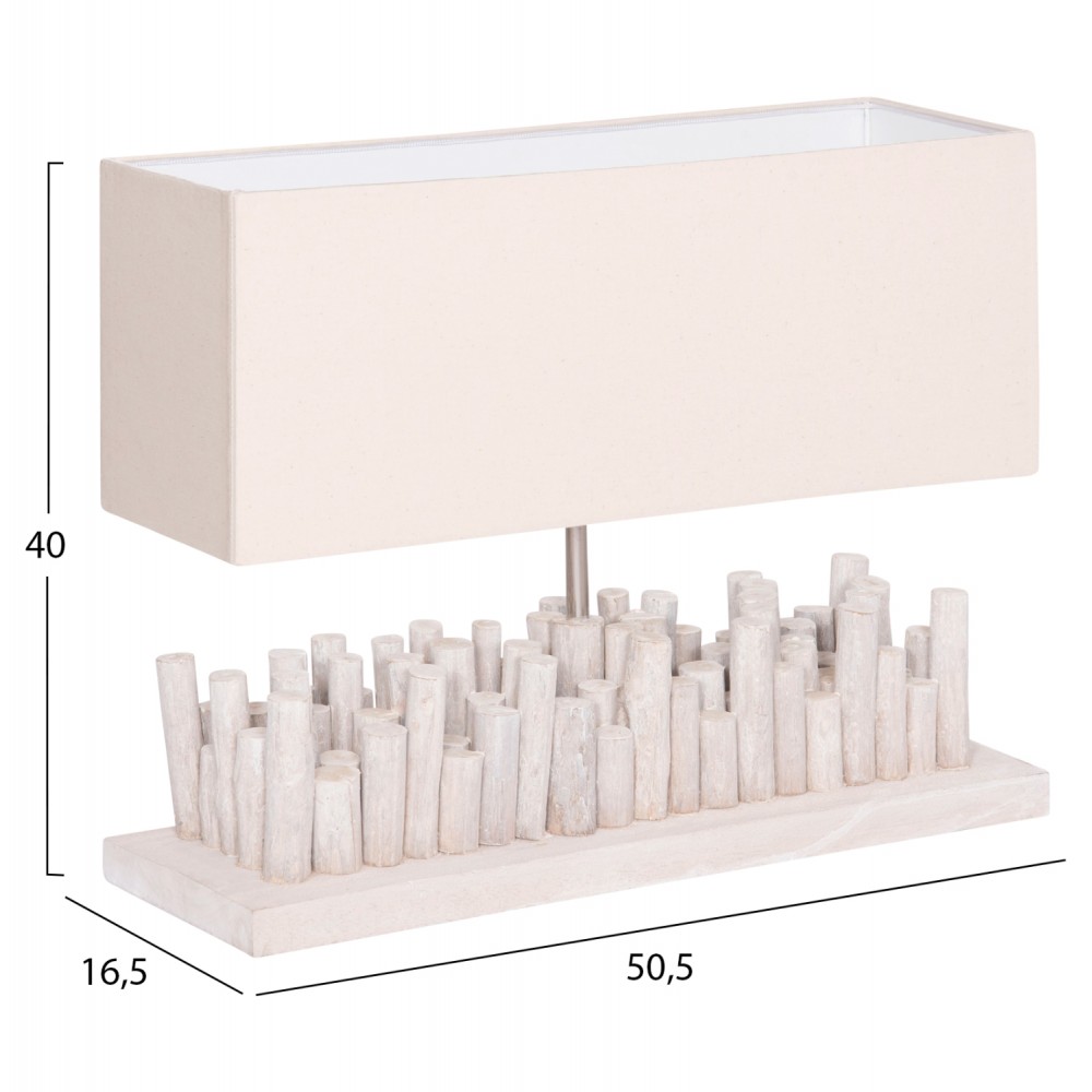 ΕΠΙΤΡΑΠΕΖΙΟ ΦΩΤΙΣΤΙΚΟ TWIGGY HM4426 DRIFTWOOD & ΚΑΠΕΛΟ ΣΕ ΛΕΥΚΟ 50,5x16,5x40Υεκ.
