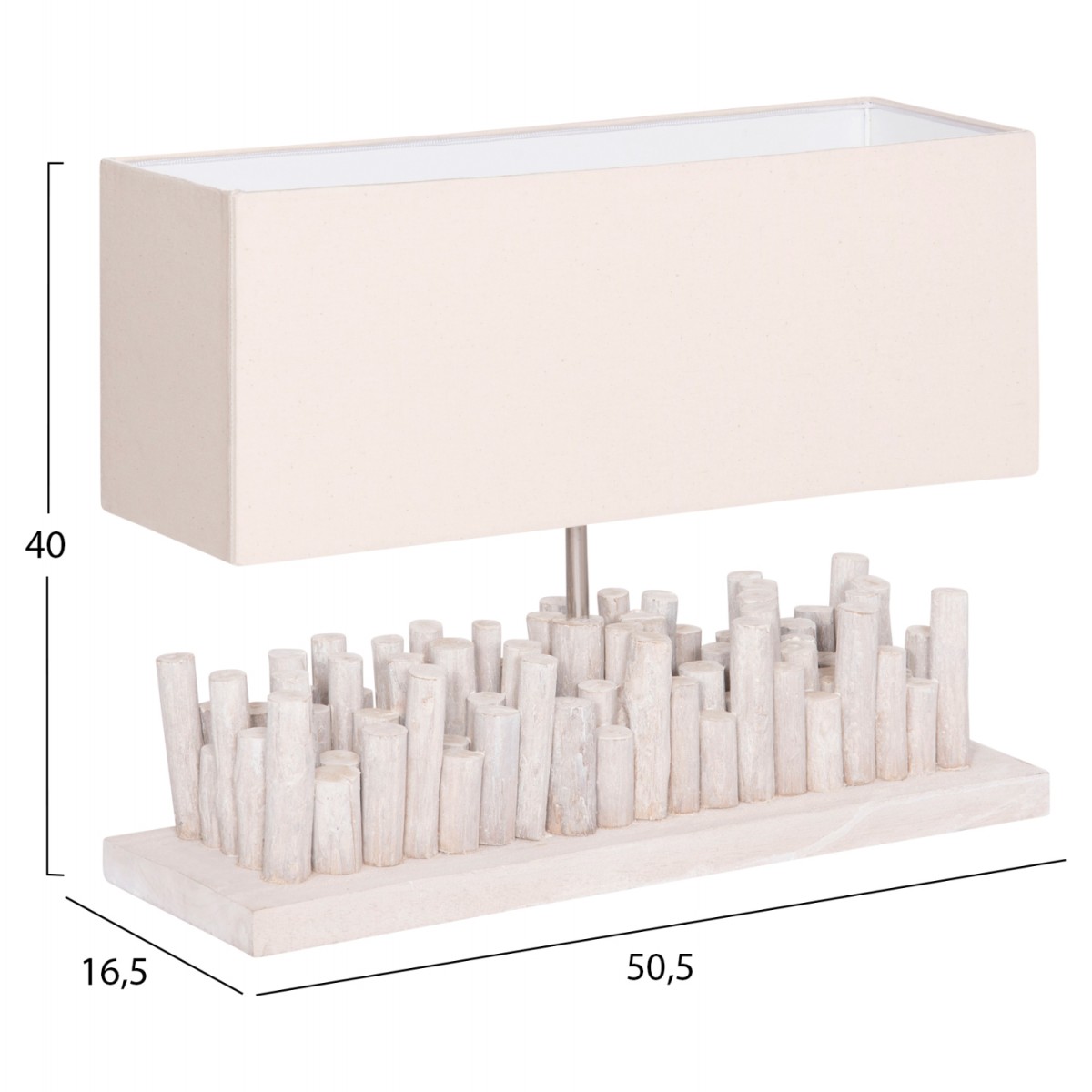 ΕΠΙΤΡΑΠΕΖΙΟ ΦΩΤΙΣΤΙΚΟ TWIGGY HM4426 DRIFTWOOD & ΚΑΠΕΛΟ ΣΕ ΛΕΥΚΟ 50,5x16,5x40Υεκ.