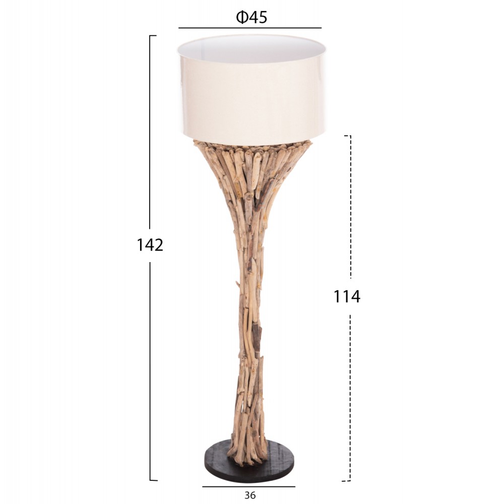 ΔΙΑΚΟΣΜΗΤΙΚΟ ΦΩΤΙΣΤΙΚΟ ΔΑΠΕΔΟΥ ALTAR HM4433 DRIFTWOOD--ΛΕΥΚΟ PVC Φ45x142Υεκ.