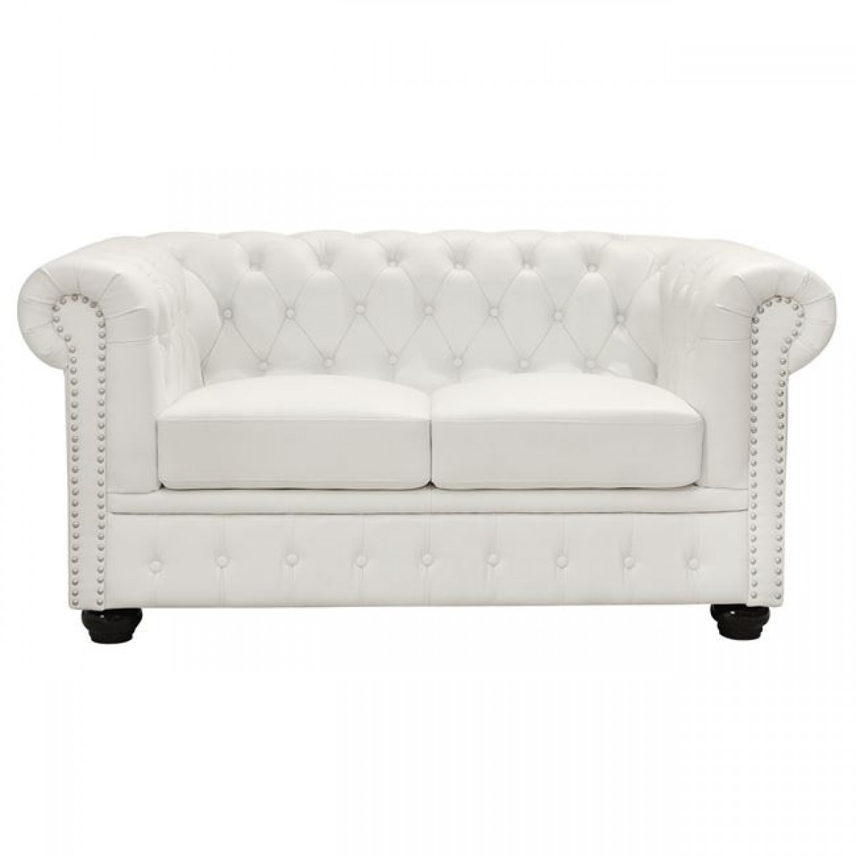 ΚΑΝΑΠΕΣ 2ΘΕΣΙΟΣ T.CHESTERFIELD HM3010.02 ΤΕΧΝΟΔΕΡΜΑ ΛΕΥΚΟ ΜΑΤ 155x90x73 εκ.