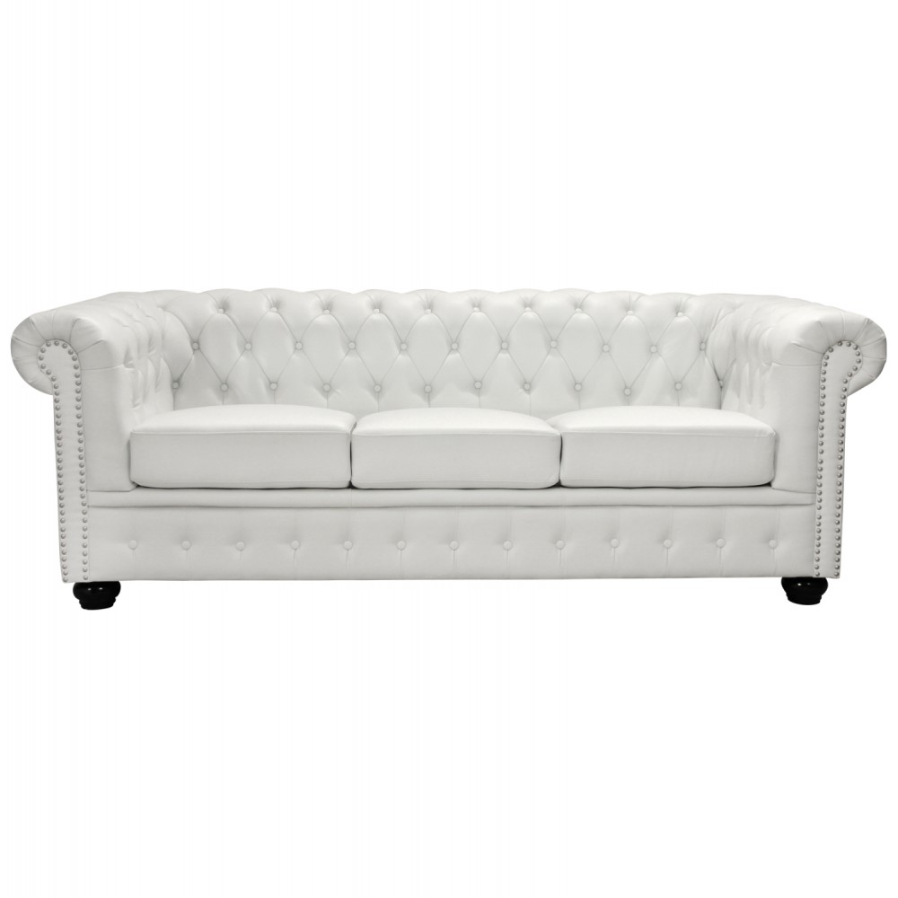 ΚΑΝΑΠΕΣ 3ΘΕΣΙΟΣ T.CHESTERFIELD HM3009.02 ΤΕΧΝΟΔΕΡΜΑ ΛΕΥΚΟ ΜΑΤ 208x90x73 εκ.