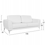 ΚΑΝΑΠΕΣ 3ΘΕΣΙΟΣ KENZIE HM3121.32 ΜΕ ΛΕΥΚΟ PU 190x81x81 εκ.