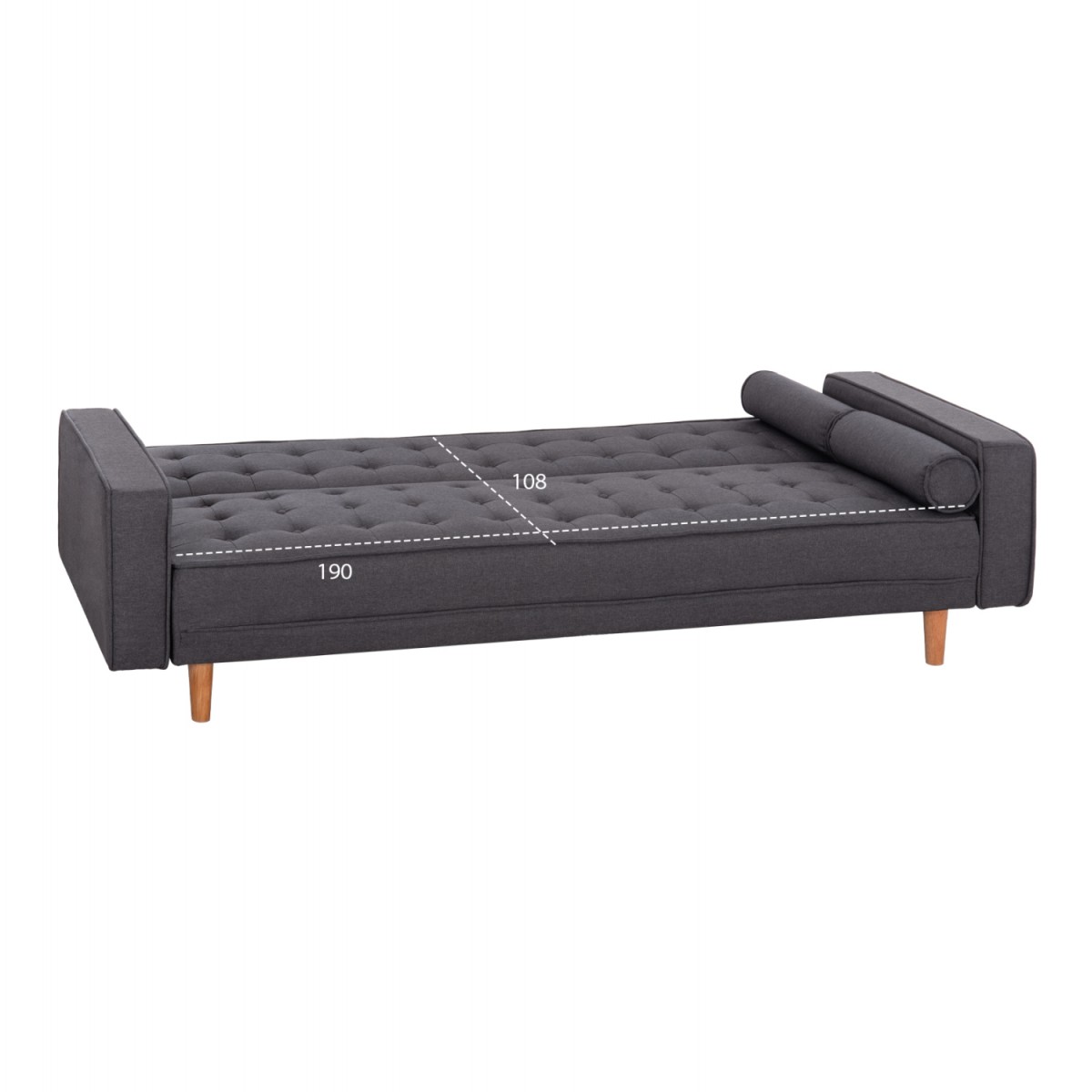 ΚΑΝΑΠΕΣ ΚΡΕΒΑΤΙ SALVADOR HM3150.01 ΓΚΡΙ ΜΕ 2 ΠΛΑΙΝΑ ΜΑΞΙΛΑΡΙΑ 222x97x80Y εκ.