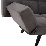 ΚΑΝΑΠΕΣ ΚΡΕΒΑΤΙ 3ΘΕΣΙΟΣ ΑΠΟ ΒΕΛΟΥΔΟ ΓΚΡΙ HM3167.01 182Χ80Χ88Υ εκ.