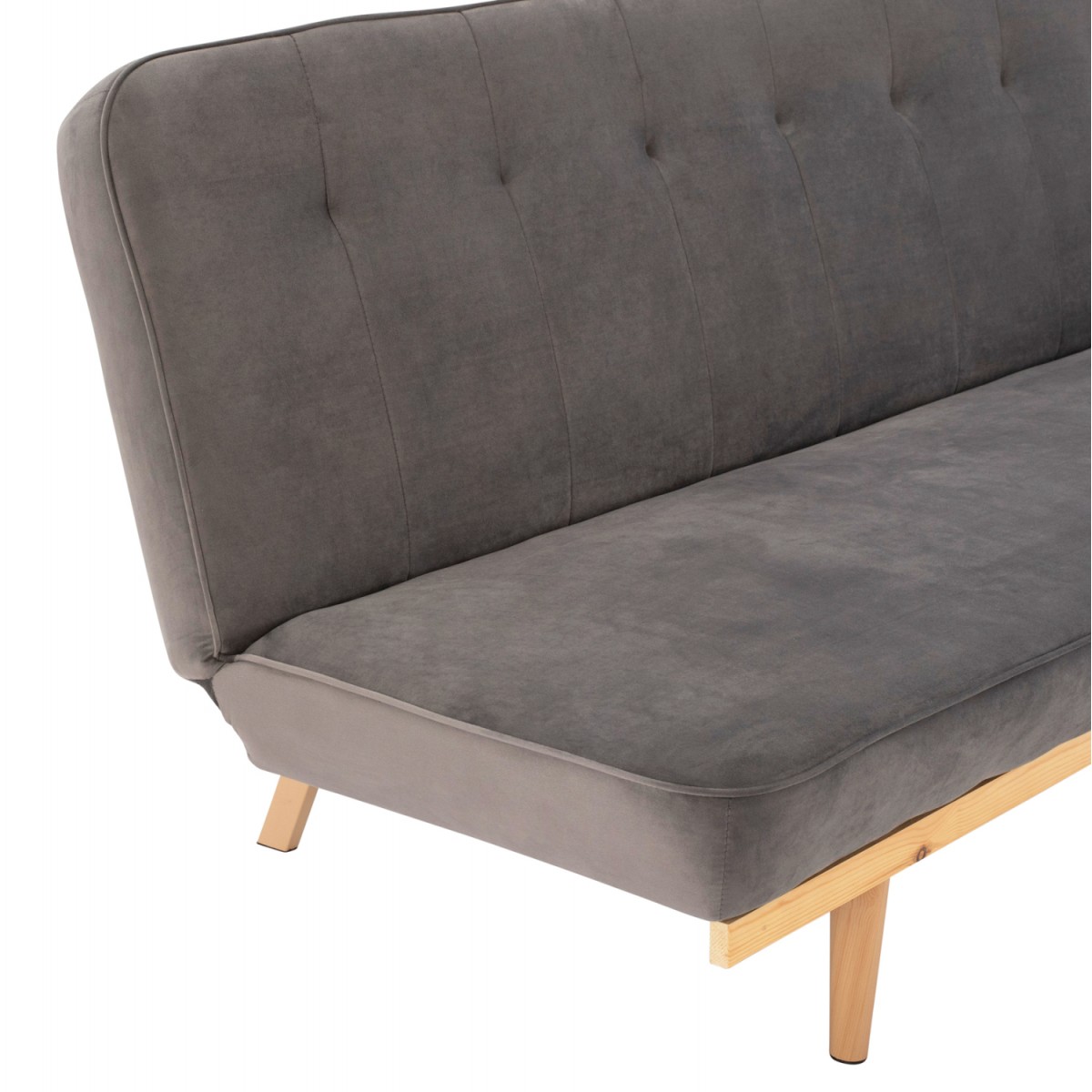 ΚΑΝΑΠΕΣ ΚΡΕΒΑΤΙ 3ΘΕΣΙΟΣ ΑΠΟ ΒΕΛΟΥΔΟ ΓΚΡΙ HM3168.01 193Χ85Χ88Υ εκ.