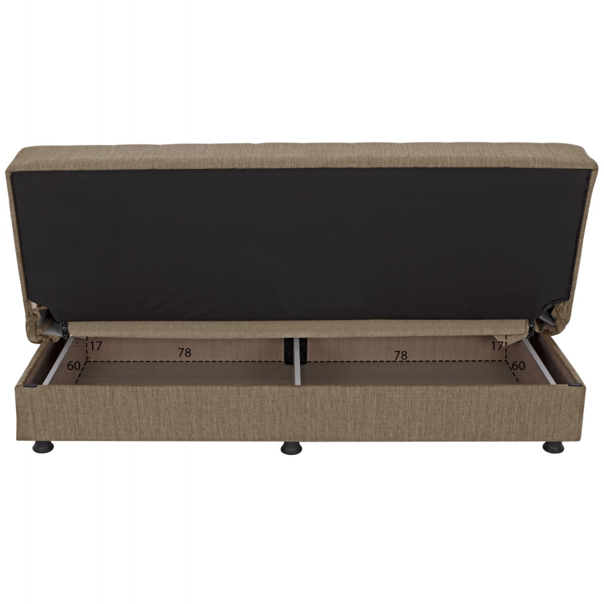 ΚΑΝΑΠΕΣ ΚΡΕΒΑΤΙ ANDRI ΤΡΙΘΕΣΙΟΣ ΚΑΦΕ HM3239.02 180x72x77Υ εκ.