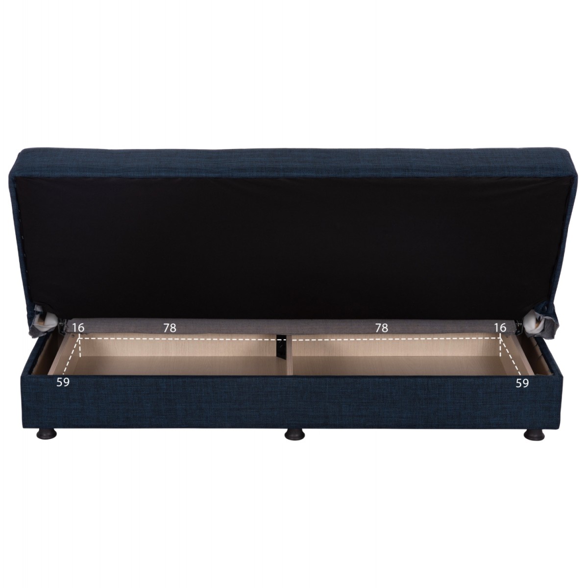 ΚΑΝΑΠΕΣ ΚΡΕΒΑΤΙ ANDRI ΤΡΙΘΕΣΙΟΣ ΜΠΛΕ HM3239.07 180x83x74Y εκ.