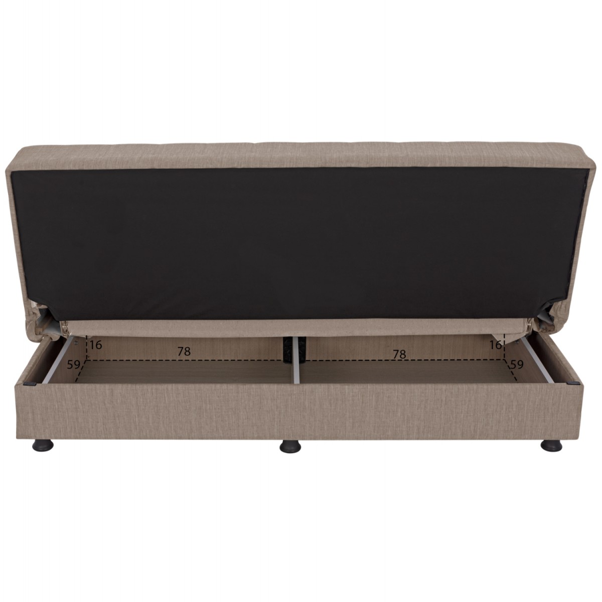 ΚΑΝΑΠΕΣ ΚΡΕΒΑΤΙ ANDRI ΤΡΙΘΕΣΙΟΣ ΜΠΕΖ HM3239.04 180x83x74Υ εκ.