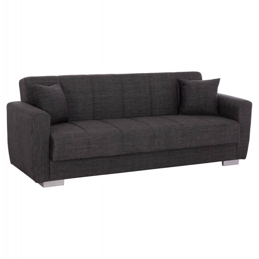 ΚΑΝΑΠΕΣ ΚΡΕΒΑΤΙ POLYA ΤΡΙΘΕΣΙΟΣ HM3240.03 ΓΚΡΙ 215x85x76Υ εκ.