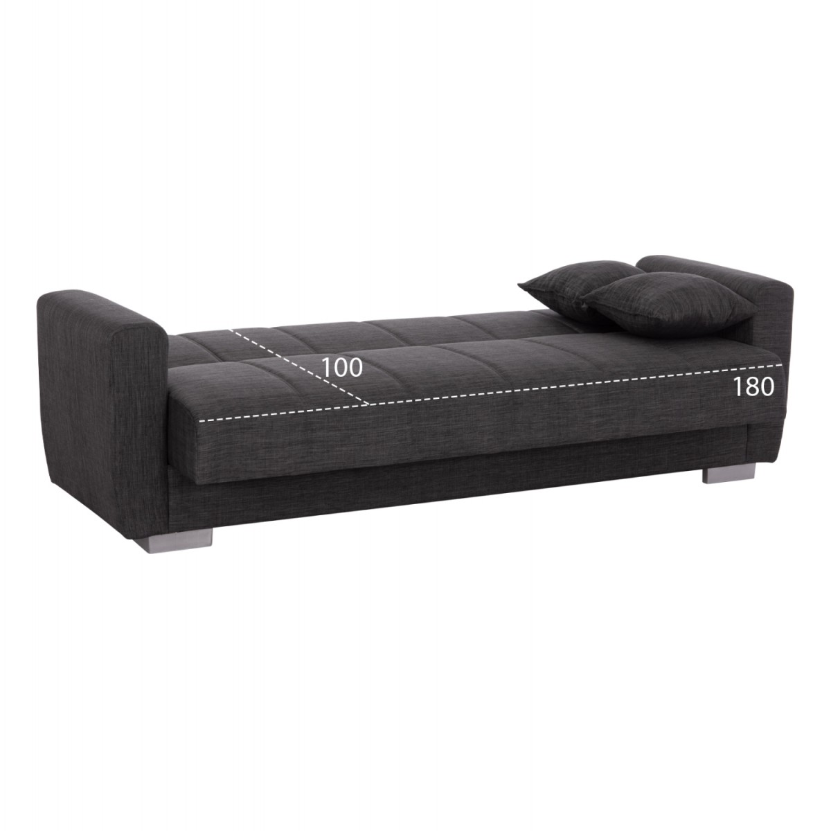 ΚΑΝΑΠΕΣ ΚΡΕΒΑΤΙ POLYA ΤΡΙΘΕΣΙΟΣ HM3240.03 ΓΚΡΙ 215x85x76Υ εκ.