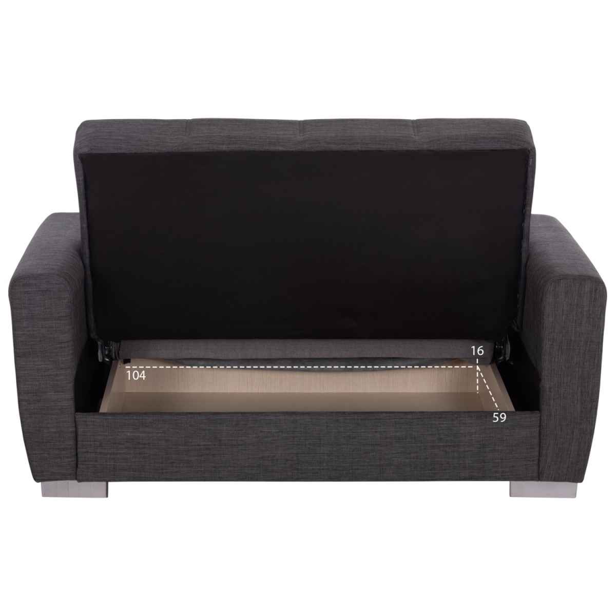 ΚΑΝΑΠΕΣ ΚΡΕΒΑΤΙ POLYA ΔΙΘΕΣΙΟΣ ΓΚΡΙ HM3241.03 153x87x77Υεκ.