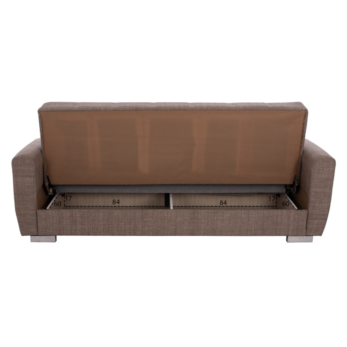 ΚΑΝΑΠΕΣ ΚΡΕΒΑΤΙ POLYA ΤΡΙΘΕΣΙΟΣ ΚΑΦΕ HM3240.02 215x80x77 εκ.