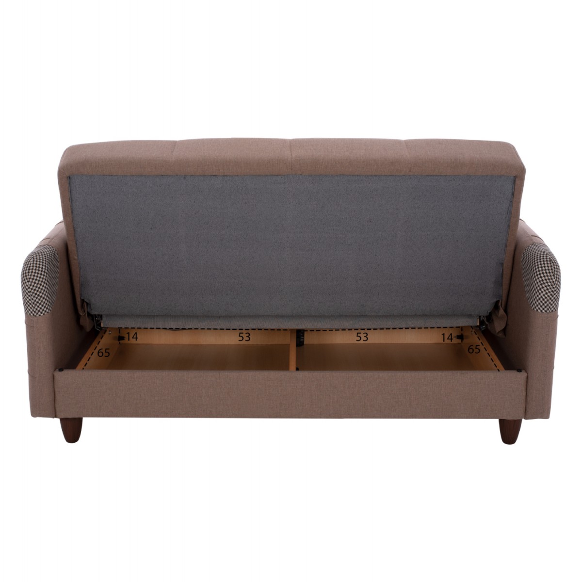 ΚΑΝΑΠΕΣ ΚΡΕΒΑΤΙ ΔΙΘΕΣΙΟΣ SANNA HM3246.01 ΜΠΕΖ 140x82x86 εκ.