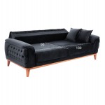 ΚΑΝΑΠΕΣ ΚΡΕΒΑΤΙ BENNINGTON ΤΡΙΘΕΣΙΟΣ ΜΑΥΡΟΣ HM3249.01 240x95x80 εκ.