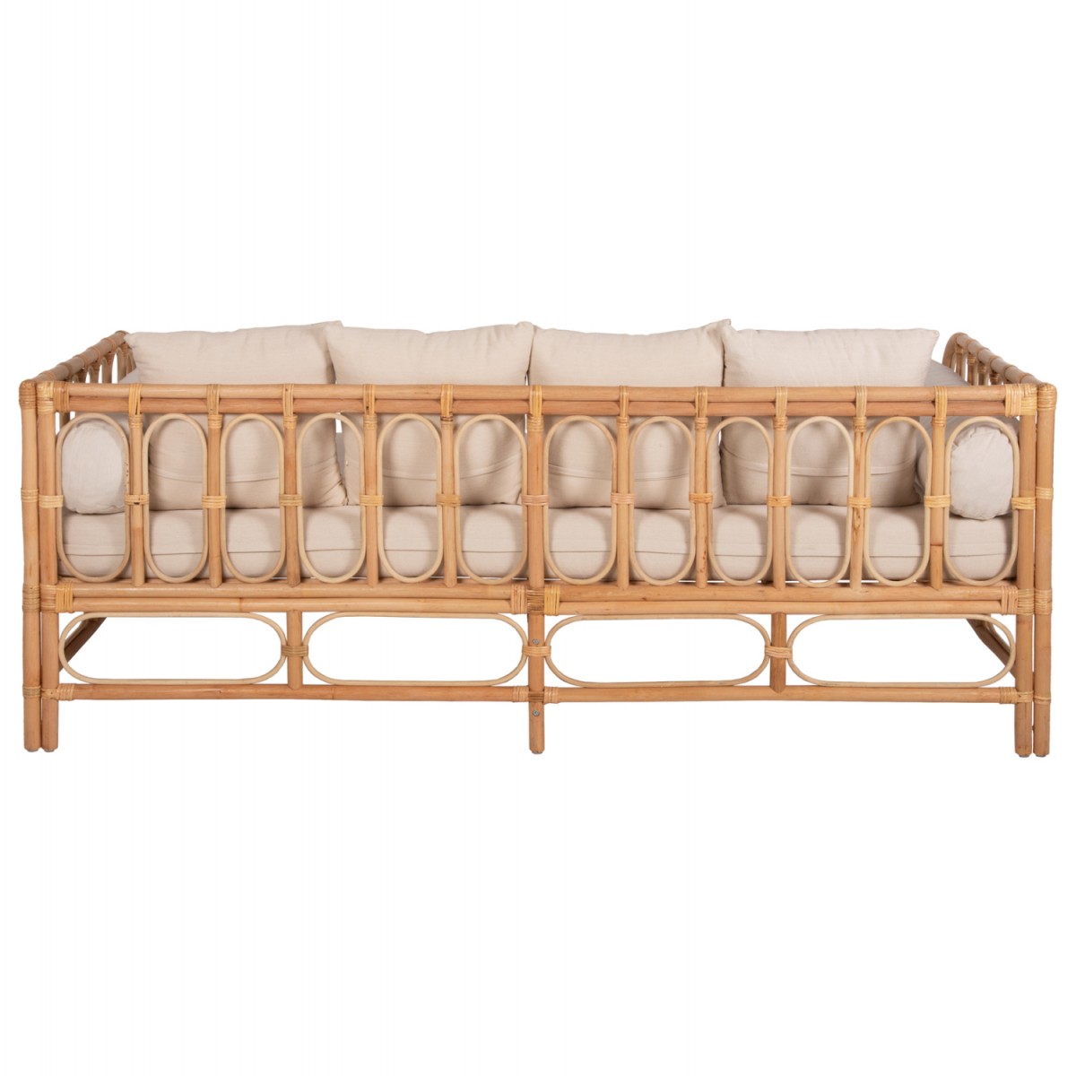 ΚΑΝΑΠΕΣ-ΚΡΕΒΑΤΙ ΕΞ. ΧΩΡΟΥ LIGNANO HM9660 RATTAΝ ΦΥΣΙΚΟ-ΜΠΕΖ ΜΑΞΙΛΑΡΙΑ 200x100x75Υεκ.