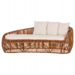 ΚΑΝΑΠΕΣ-ΑΝΑΚΛΙΝΤΡΟ LANTRY HM5991 ΦΥΣΙΚΟ RATTAN- ΛΕΥΚΑ ΜΑΞΙΛΑΡΙΑ 215x60x78Yεκ.