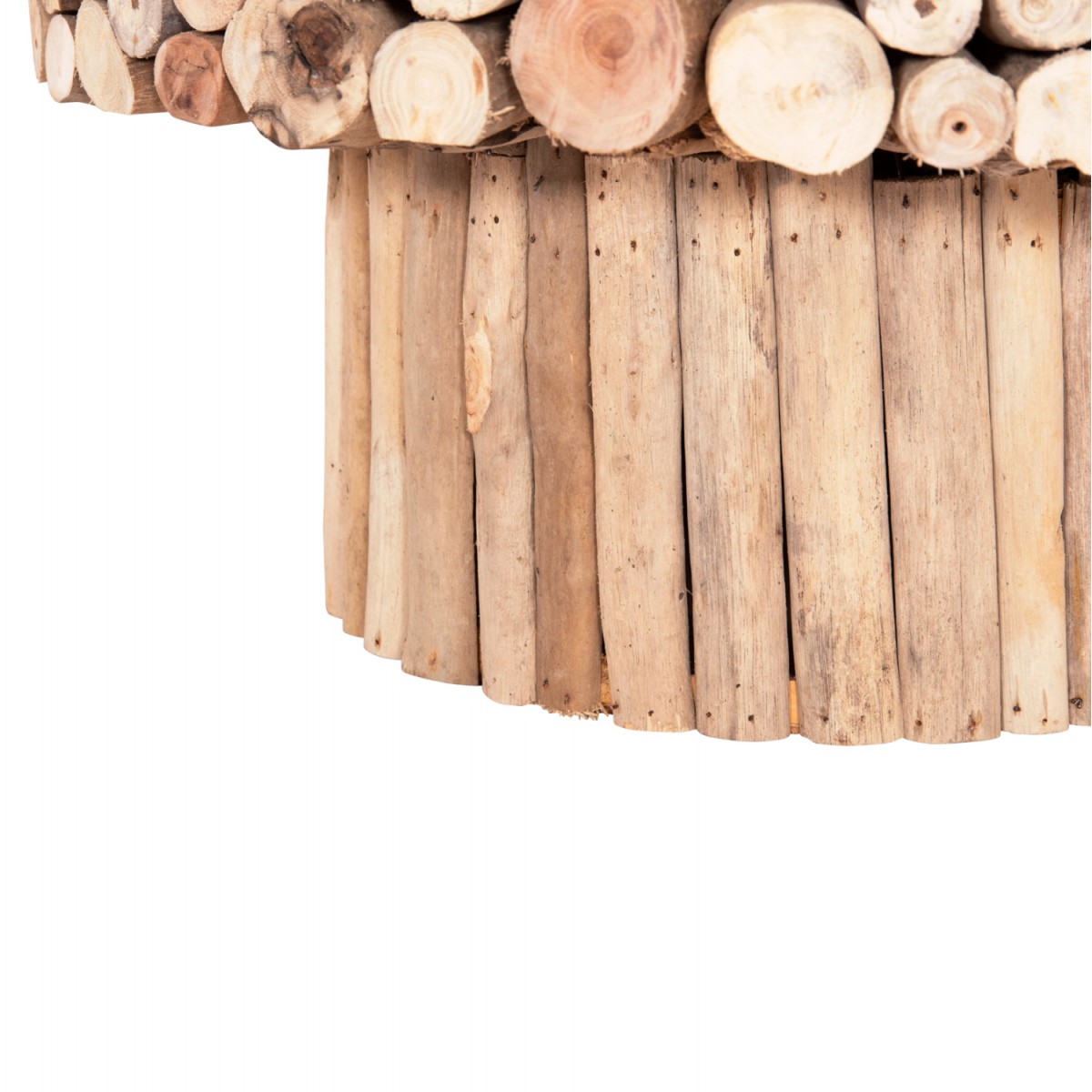 ΤΡΑΠΕΖΙ ΣΑΛΟΝΙΟΥ ΣΤΡΟΓΓΥΛΟ SPARROW HM9963 DRIFTWOOD--ΓΥΑΛΙ Φ65x51,5Υεκ.