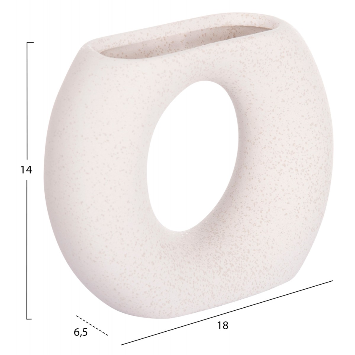 ΕΠΙΤΡΑΠΕΖΙΟ ΚΕΡΑΜΙΚΟ ΔΙΑΚΟΣΜΗΤΙΚΟ ELLIPTO HM4646.01 ΥΠΟΛΕΥΚΟ ΚΡΥΣΤΑΛΛΙΚΟ 18x6,5x14Υεκ