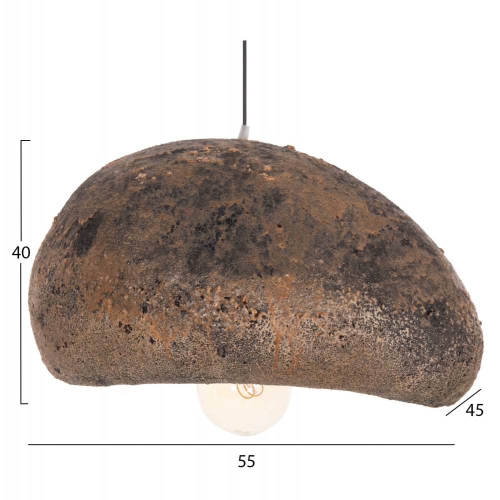 ΦΩΤΙΣΤΙΚΟ ΟΡΟΦΗΣ ΜΕ ΟΨΗ ΠΕΤΡΑΣ STONER (M) HM4418.03 ΓΚΡΙ/ΚΑΦΕ--55x45x40Υεκ.