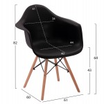 ΠΟΛΥΘΡΟΝΑ ΜΕ ΞΥΛΙΝΑ ΠΟΔΙΑ & ΚΑΘΙΣΜΑ ΜΑΥΡΟ MIRTO HM005.02  64x60x81 εκ.