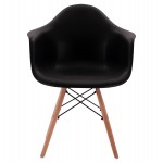 ΠΟΛΥΘΡΟΝΑ ΜΕ ΞΥΛΙΝΑ ΠΟΔΙΑ & ΚΑΘΙΣΜΑ ΜΑΥΡΟ MIRTO HM005.02  64x60x81 εκ.