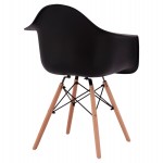 ΠΟΛΥΘΡΟΝΑ ΜΕ ΞΥΛΙΝΑ ΠΟΔΙΑ & ΚΑΘΙΣΜΑ ΜΑΥΡΟ MIRTO HM005.02  64x60x81 εκ.